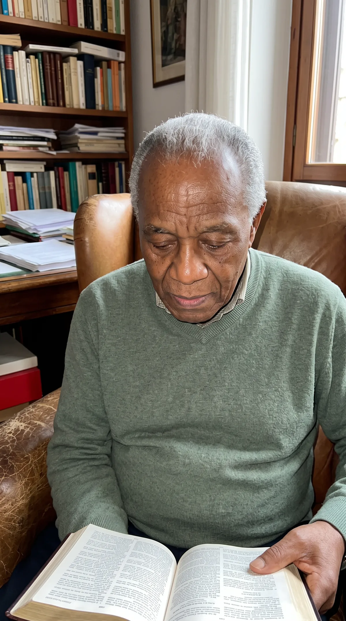 Pastor Elias Grant in quiet prayer