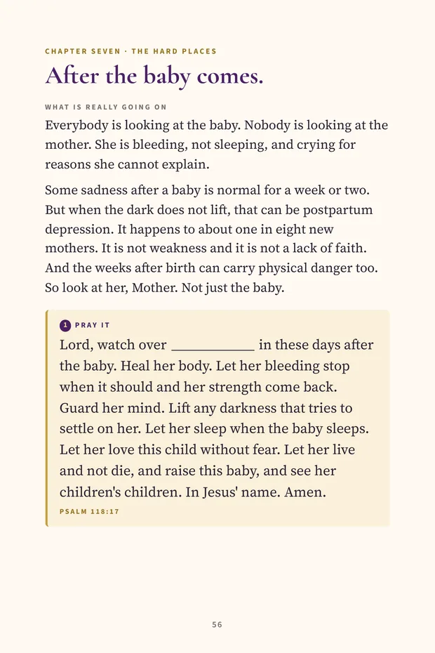 A page from the Daughter book: the prayer