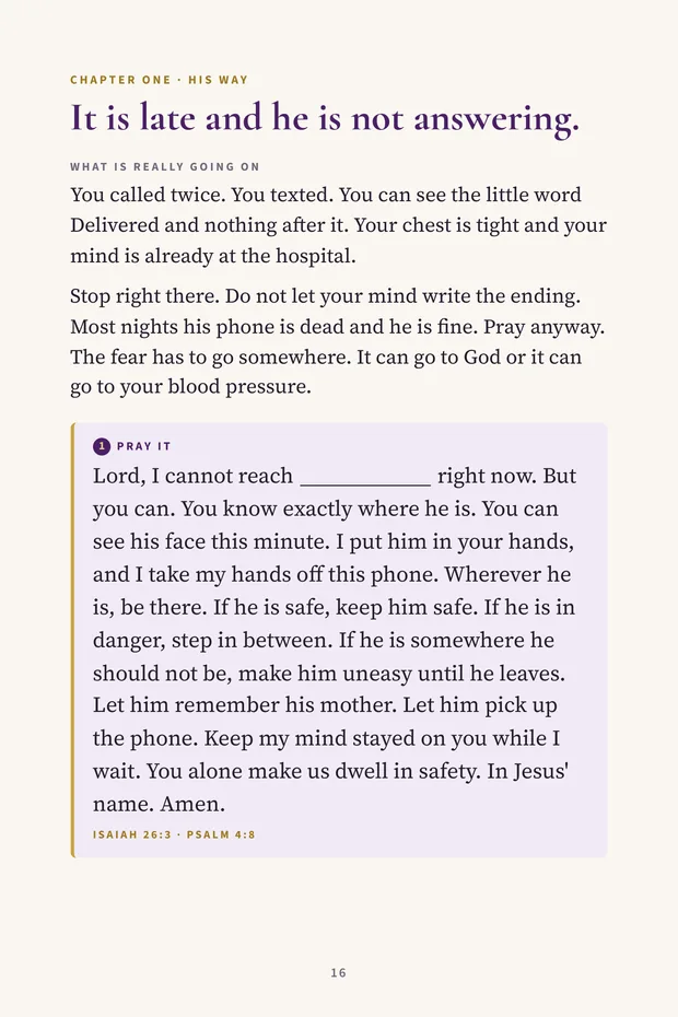 A page from the Son book: the prayer